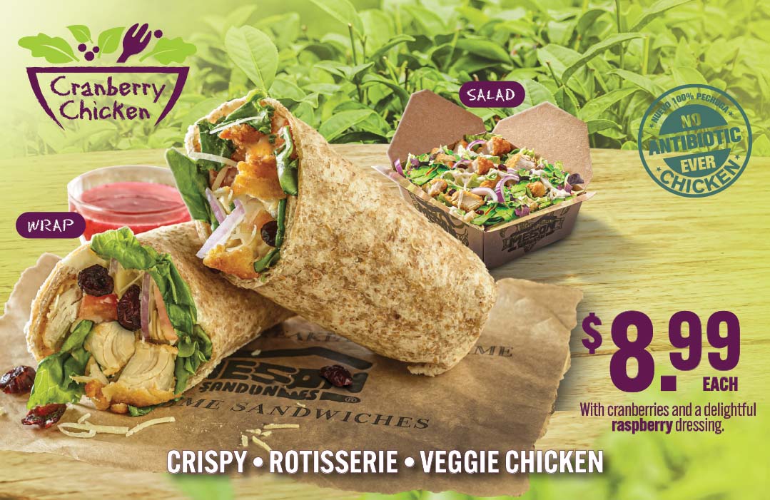 Cranberry Chicken Salad or Wrap $8.99